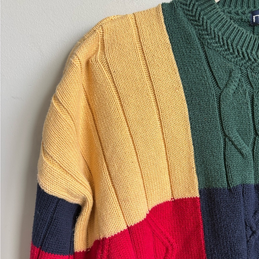 Vintage Nautica Colorblock Cable Knit Sweater – Hong Kong – Size Small - Picture 3 of 5